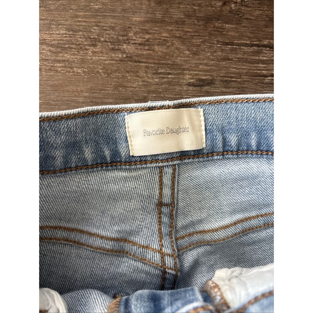 Favorite Daughter Jeans Straight Distressed 24‎ Waist High Rise Light Wash - Picture 2 of 9